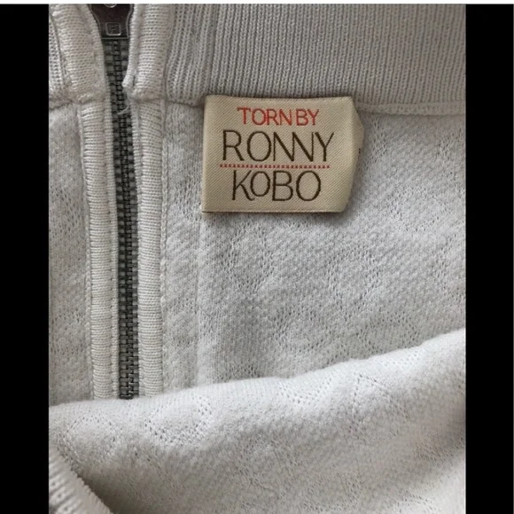 🍦Torn By Ronni Kobo Cream Celeste Textured Knit Skirt Sz XS - Picture 5 of 6